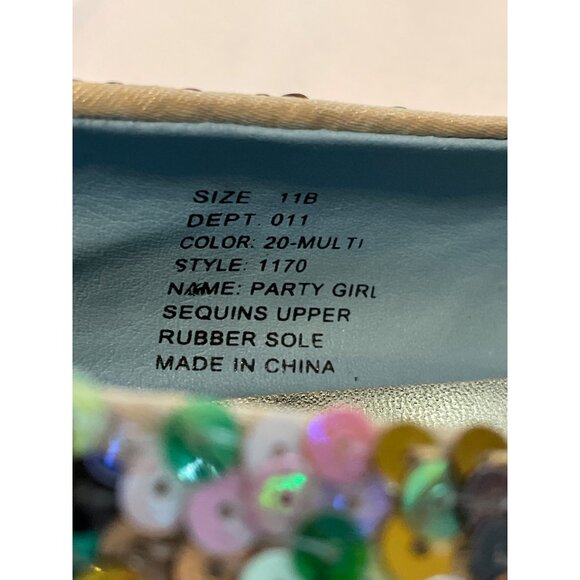 Multicolor Sequin Party Girl Flats Size 11B With Rubber Sole Woman Cross Sparkle - Picture 5 of 11